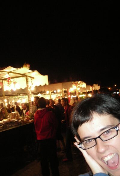 Plaza Jemaa el-Fna de Marrakech, de noche
