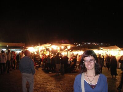 Plaza Jemaa el-Fna de Marrakech, de noche