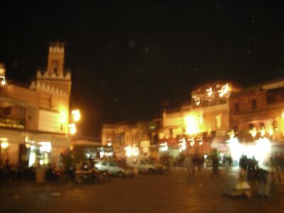 Plaza Jemaa el-Fna de Marrakech, de noche
