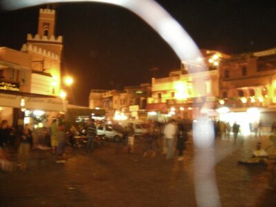 Plaza Jemaa el-Fna de Marrakech, de noche