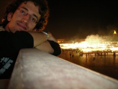 Plaza Jemaa el-Fna de Marrakech, de noche