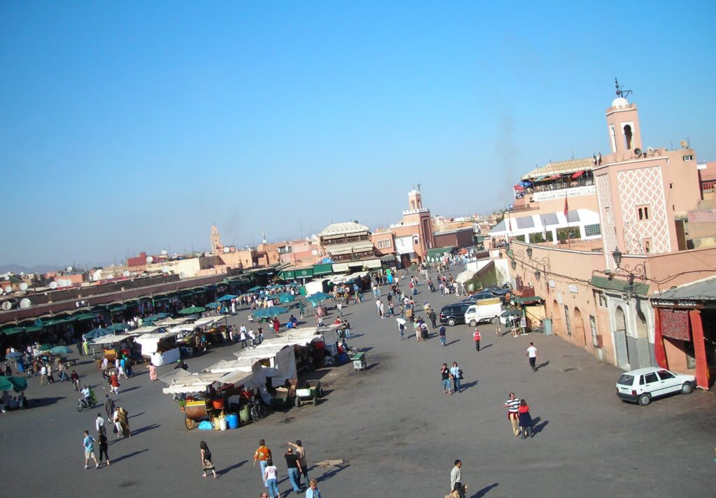 Comida en terraza de Plaza Jemaa el-Fna