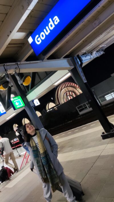 Estación de Gouda — rótulo NS azul