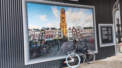 Utrecht — billboard 'Utrecht' con el Domtoren