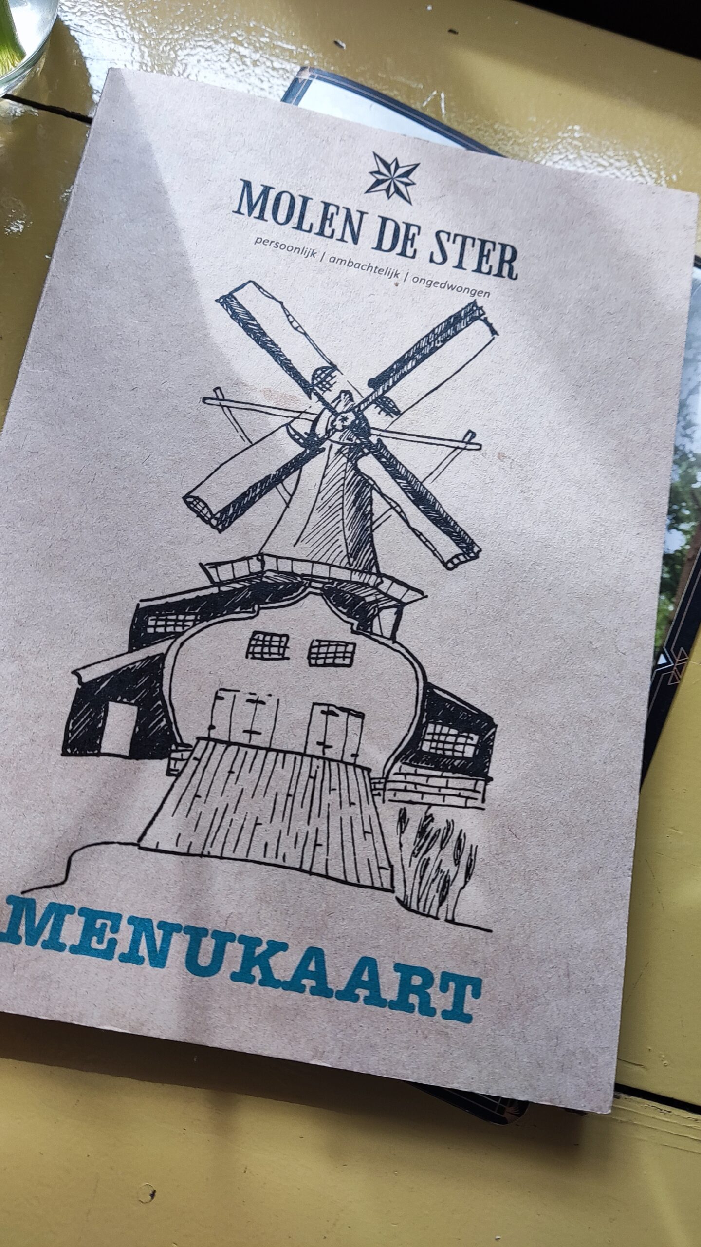 Utrecht — café/menukaart del Molen De Ster