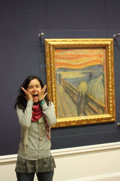 Nasjonalgalleriet — Nagore con cara de grito junto a 'El Grito'
